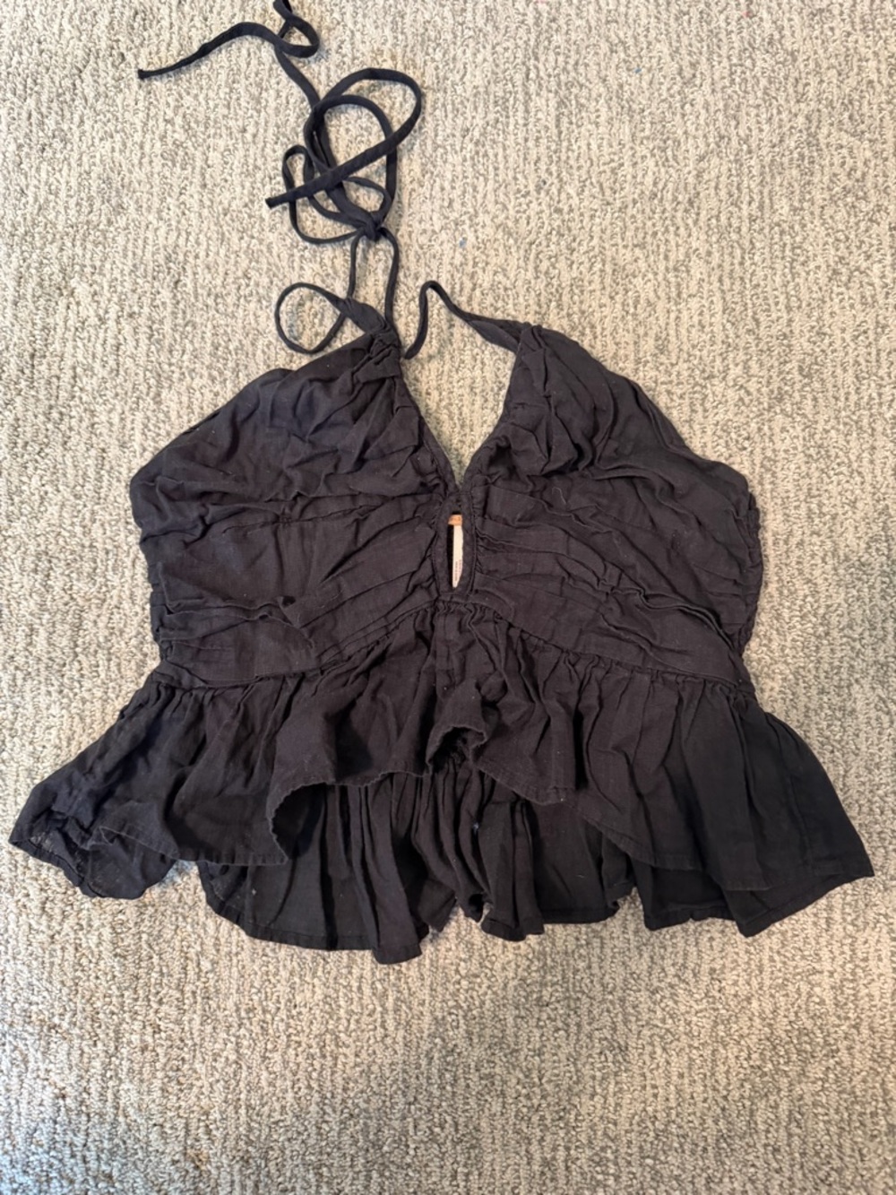 Free People Black Ruffled Halter Women’s Top